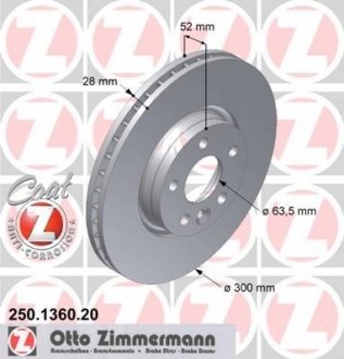 Диск тормозной ZIMMERMANN 250.1360.20