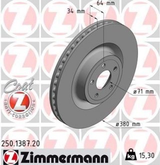 Диск гальмівний ZIMMERMANN 250138720