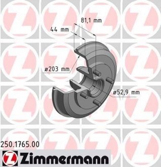 Гальмівний барабан ZIMMERMANN 250176500