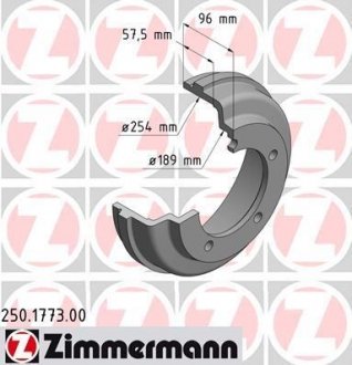 Тормозной барабан ZIMMERMANN 250177300