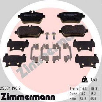 Колодки тормозные дисковые, к-кт ZIMMERMANN 250711902