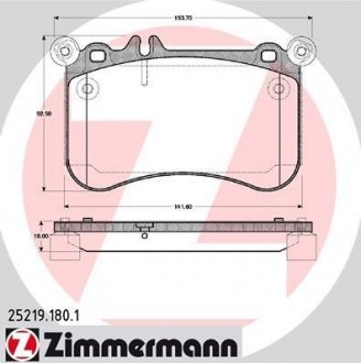 Колодки тормозные MB W212, W221 5.0i с 2011г ZIMMERMANN 252191801