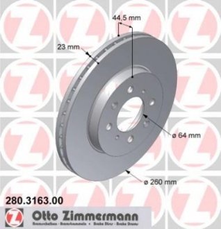 Гальмівний диск ZIMMERMANN 280316300