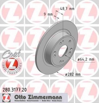 Тормозной диск ZIMMERMANN 280317720