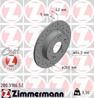 Гальмівний диск ZIMMERMANN 280318652