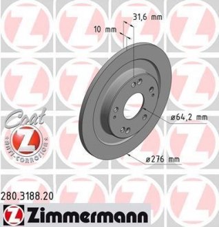 Диск гальмівний ZIMMERMANN 280.3188.20