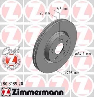 Тормозной дискпередн. вент. Honda CIVIC IX (FK) 0 ZIMMERMANN 280318920