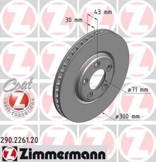 Тормозной диск ZIMMERMANN 290226120