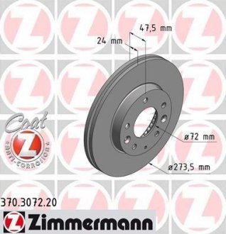 Тормозной диск ZIMMERMANN 370307220