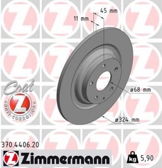 Гальмівний диск ZIMMERMANN 370440620