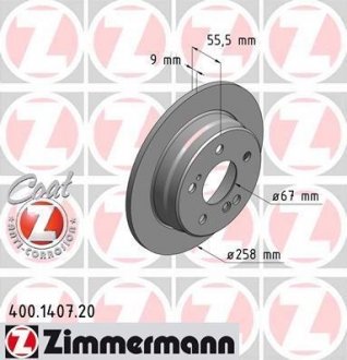 Тормозной диск ZIMMERMANN 400140720 (фото 1)