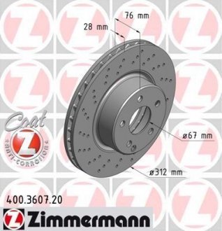 Тормозной диск ZIMMERMANN 400360720