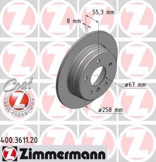 Гальмівний диск ZIMMERMANN 400361120