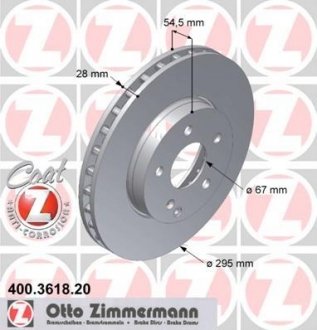 Диск гальмівний перед MB W211 20/24/22CDI/27CDI 02 ZIMMERMANN 400361820