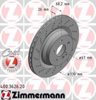 Гальмівний диск ZIMMERMANN 400362620