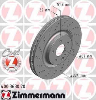 Тормозной диск ZIMMERMANN 400363020