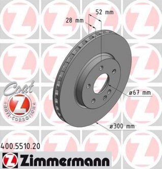 Диск тормозной, 300mm VITO (W447) 109-111CDI 14- ZIMMERMANN 400551020