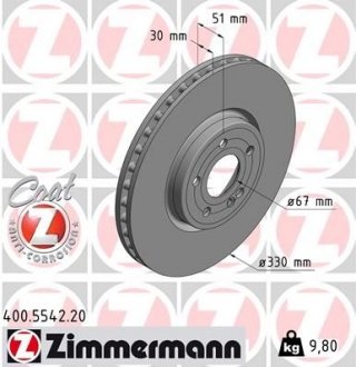 Диск тормозной ZIMMERMANN 400554220