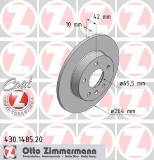 Диск гальмівний ZIMMERMANN 430.1485.20