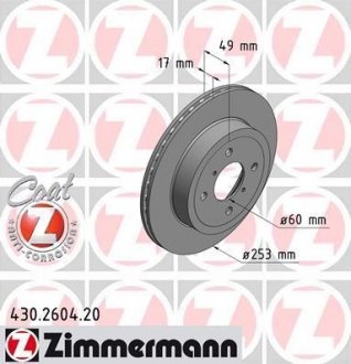 Гальмівний диск ZIMMERMANN 430260420