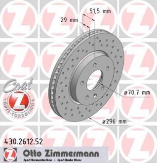 Тормозной диск ZIMMERMANN 430261252 (фото 1)