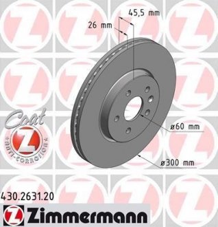 Гальмiвнi диски переднi ZIMMERMANN 430263120