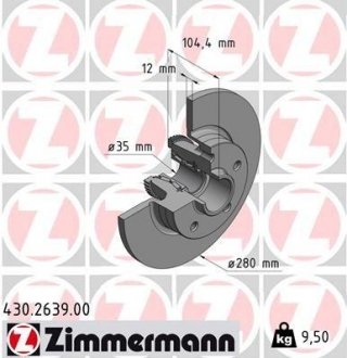 Диск тормозной ZIMMERMANN 430263900