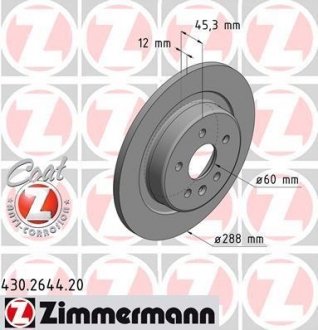 Гальмiвнi диски заднi ZIMMERMANN 430264420