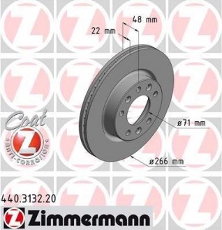 Диск гальмівний Coat Z ZIMMERMANN 440313220 (фото 1)