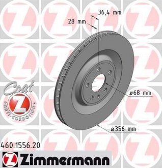 Тормозной диск ZIMMERMANN 460155620 (фото 1)