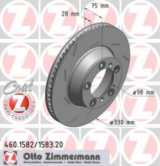 Диск гальмівний Coat Z правий ZIMMERMANN 460158320