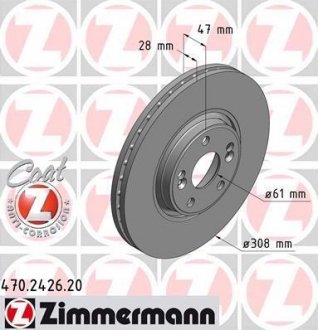 Диск тормозной ZIMMERMANN 470242620