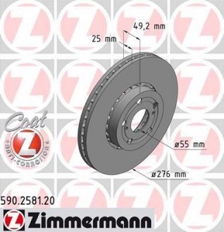 Тормозной диск ZIMMERMANN 590258120