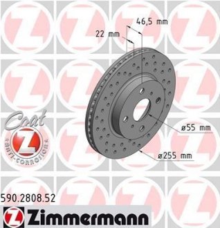 Гальмівний диск ZIMMERMANN 590280852