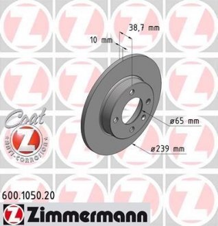 Гальмівний диск ZIMMERMANN 600105020