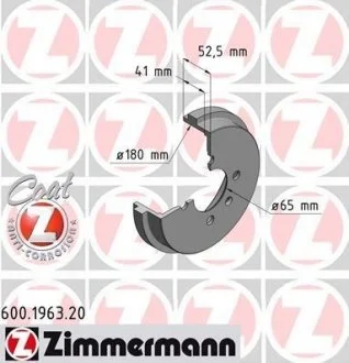 Фото тормозной барабан ZIMMERMANN 600196320 Тормозной барабан ZIMMERMANN 600196320