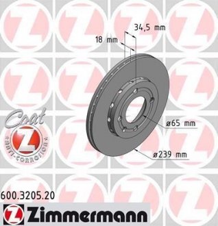 Гальмівний диск ZIMMERMANN 600320520