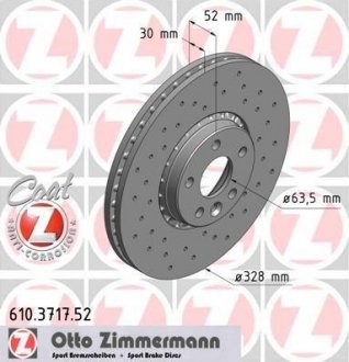 Гальмівний диск ZIMMERMANN 610371752