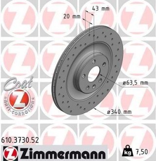 Диск гальмівний ZIMMERMANN 610373052