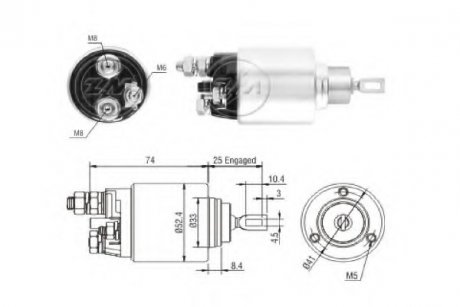 Реле, що втягує BO-12V CG234903, 233930501 7 ZM ZM1381