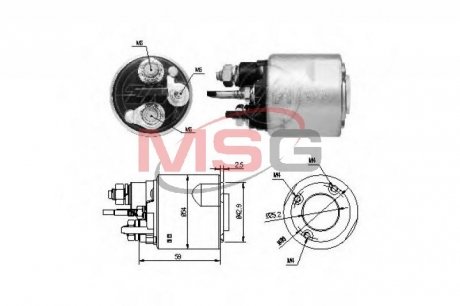 Втягувальне реле VA-12V, до D7E48, Dacia Lo gan,TS12E9 Scenic ZM ZM4494