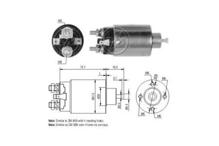 Втягивающее реле стартера ZM ZM4699