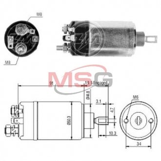 Втягуюче реле, CG131790, BO, 12V ZM ZM522 (фото 1)