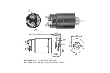 Втягивающее реле стартера ZM ZM761