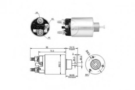 Реле, що втягує, 12V, 10512424, 10520349 ZM ZM8860