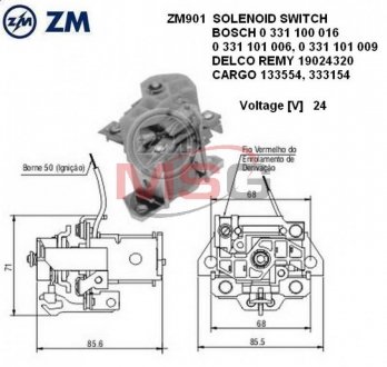 Втягуючі реле BO-24V, BO 0331101006, CG1 33554 (до 0001410...001416..,0001417.. ZM ZM901