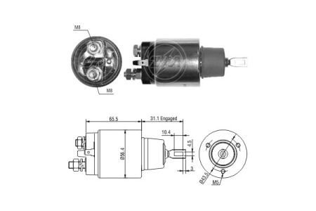 Втягивающее реле 12V, BO 9330331006, CG1367 17 (до CS1201.001218168) диаметр 43 мм ZM ZM975